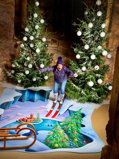 Skiing in a Cave
