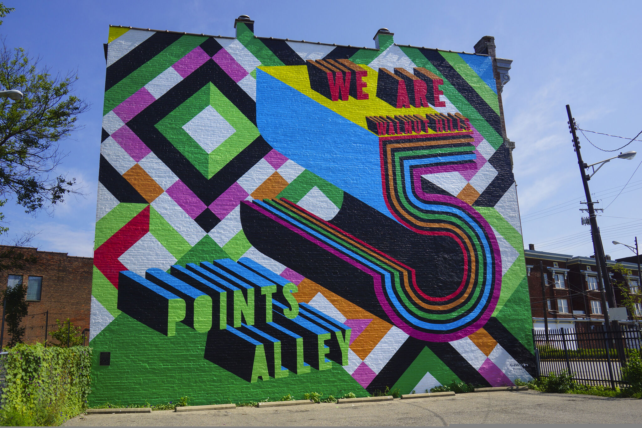 Morag Myerscough, Jenny Roesel Ustick, ArtWorksCincy&mdash;#5: We are Walnut Hills / 5 Points Alley