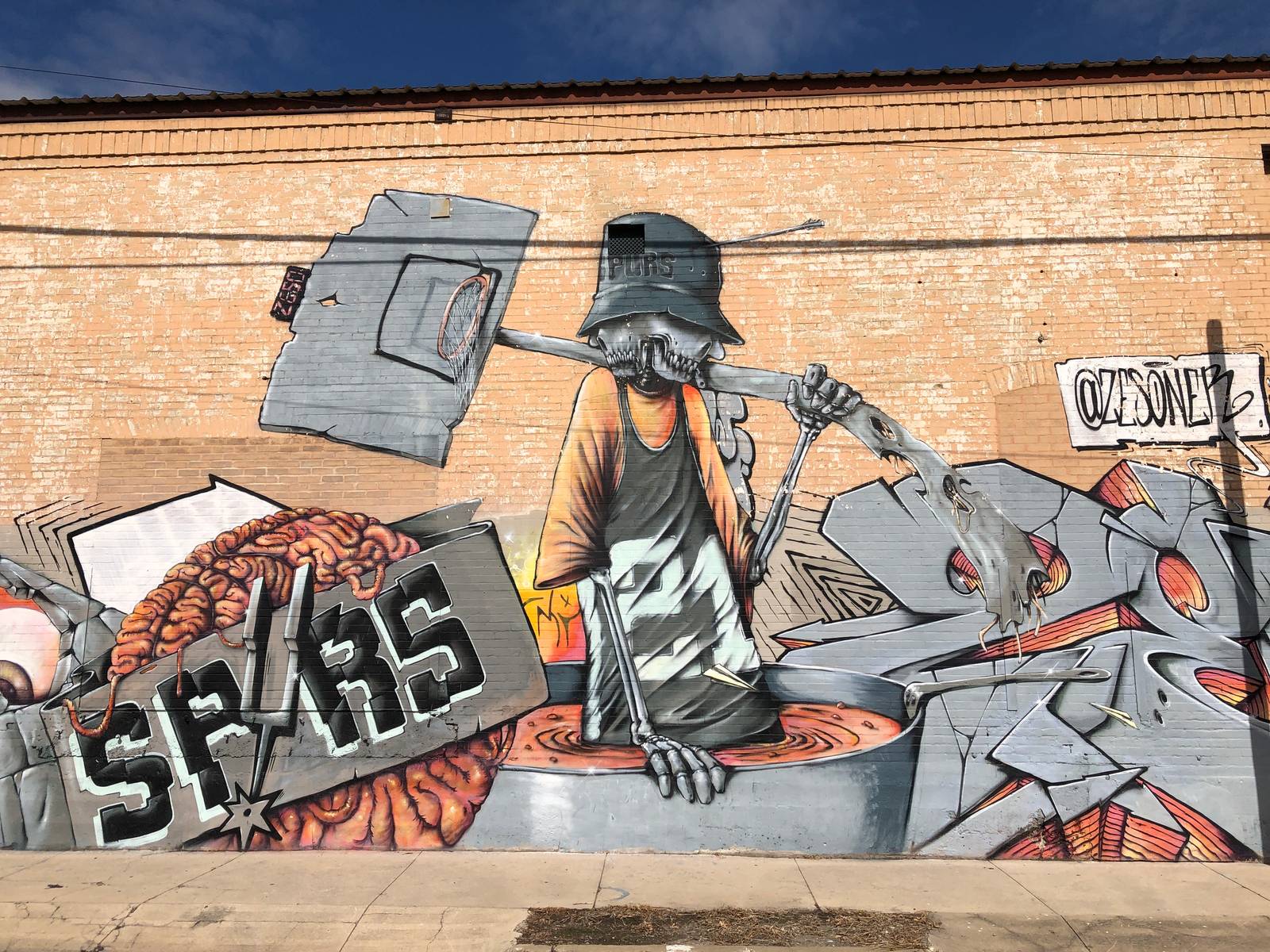 Zesoner&mdash;Mural dedicated to the San Antonio Spurs