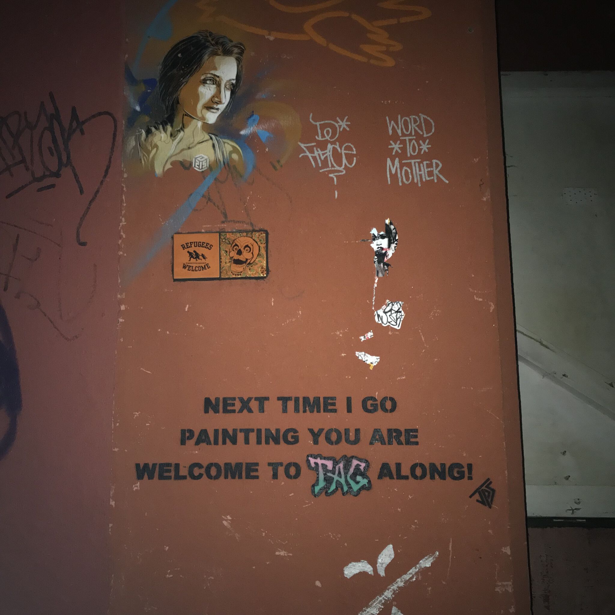 C215, word to mother, Hush, Carrie Reichard, JPS, D*Face&mdash;Untitled