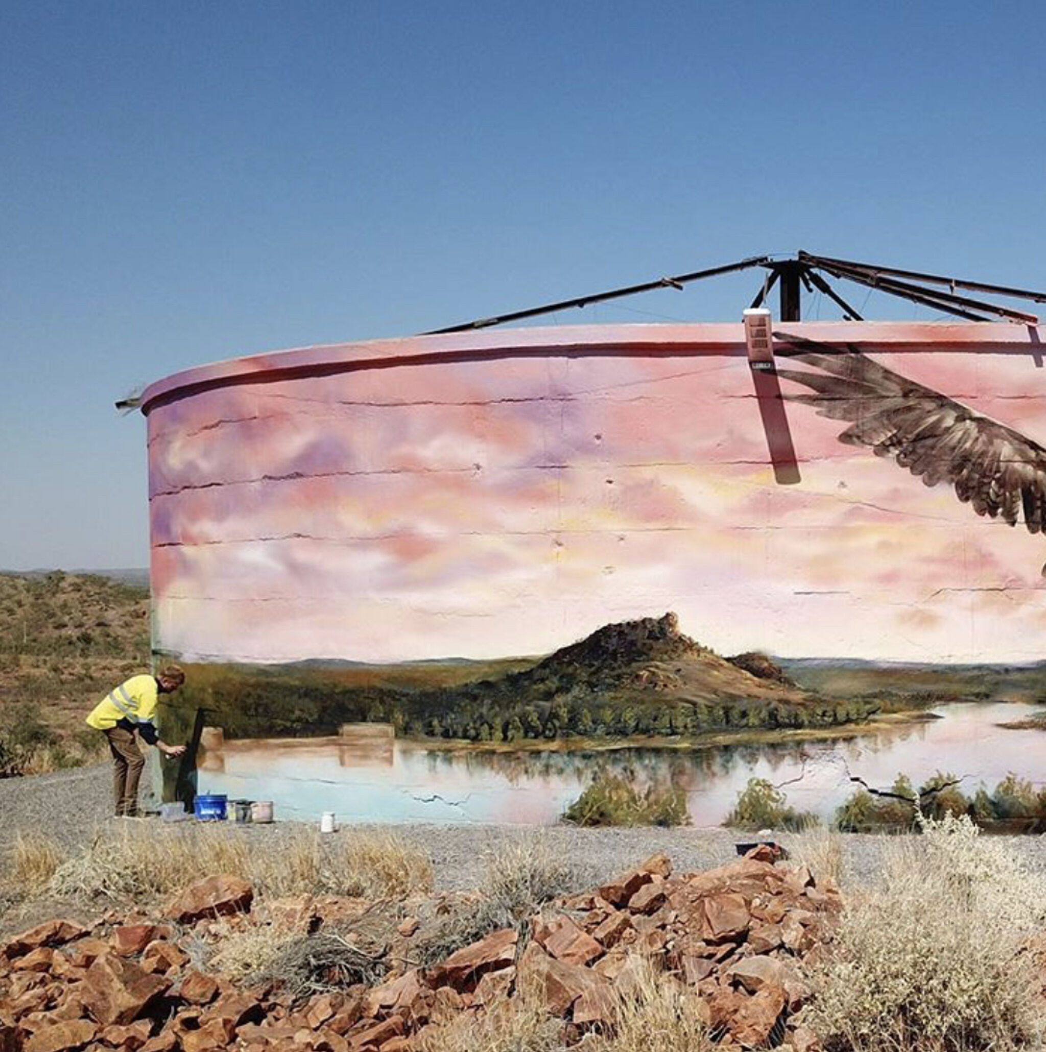 The Zookeeper&mdash;Chinaman Creek Water Tower Art