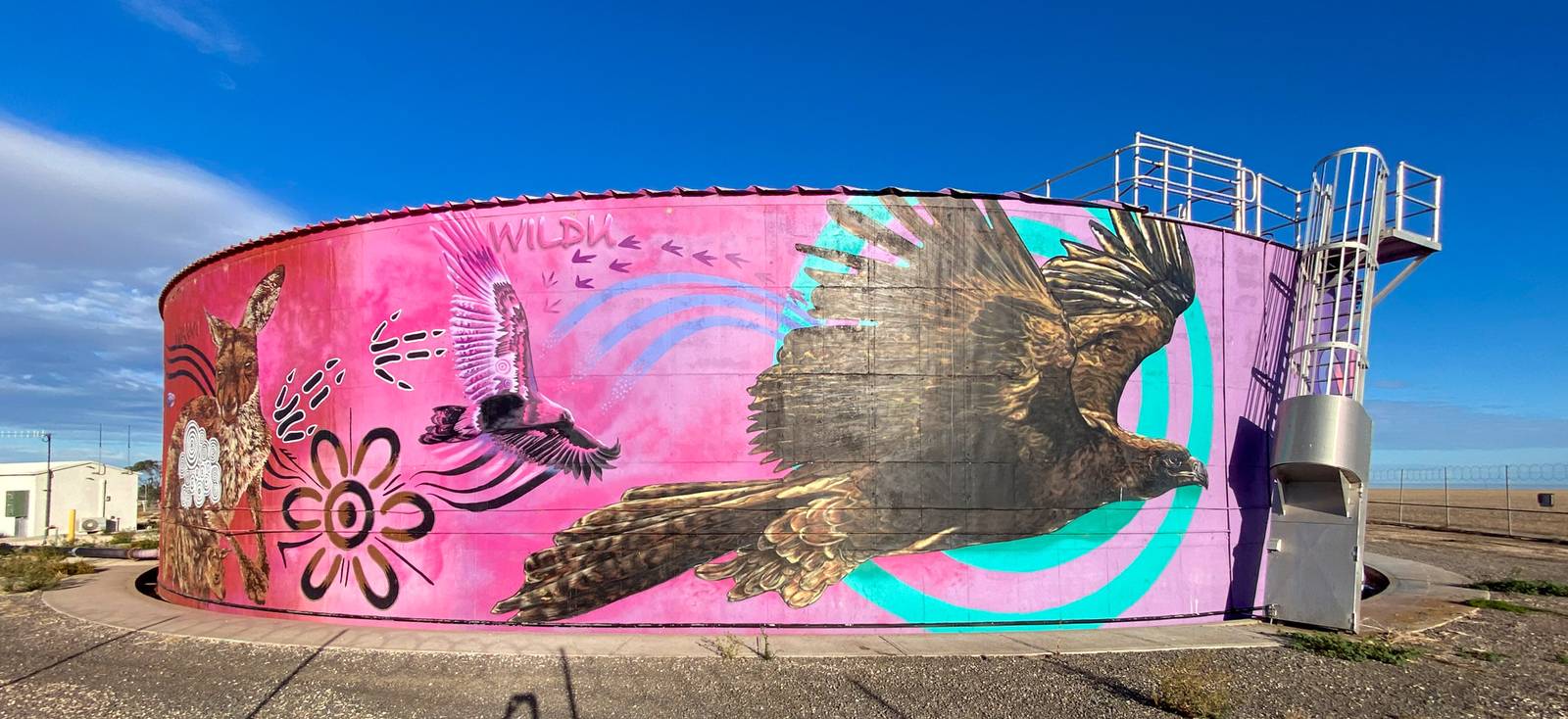 Mike Makatron, Conrad Bizjak, Dylan Butler, Ngrakani Harley Hall, Jason Swales&mdash;Minlacowie Water Tower Mural