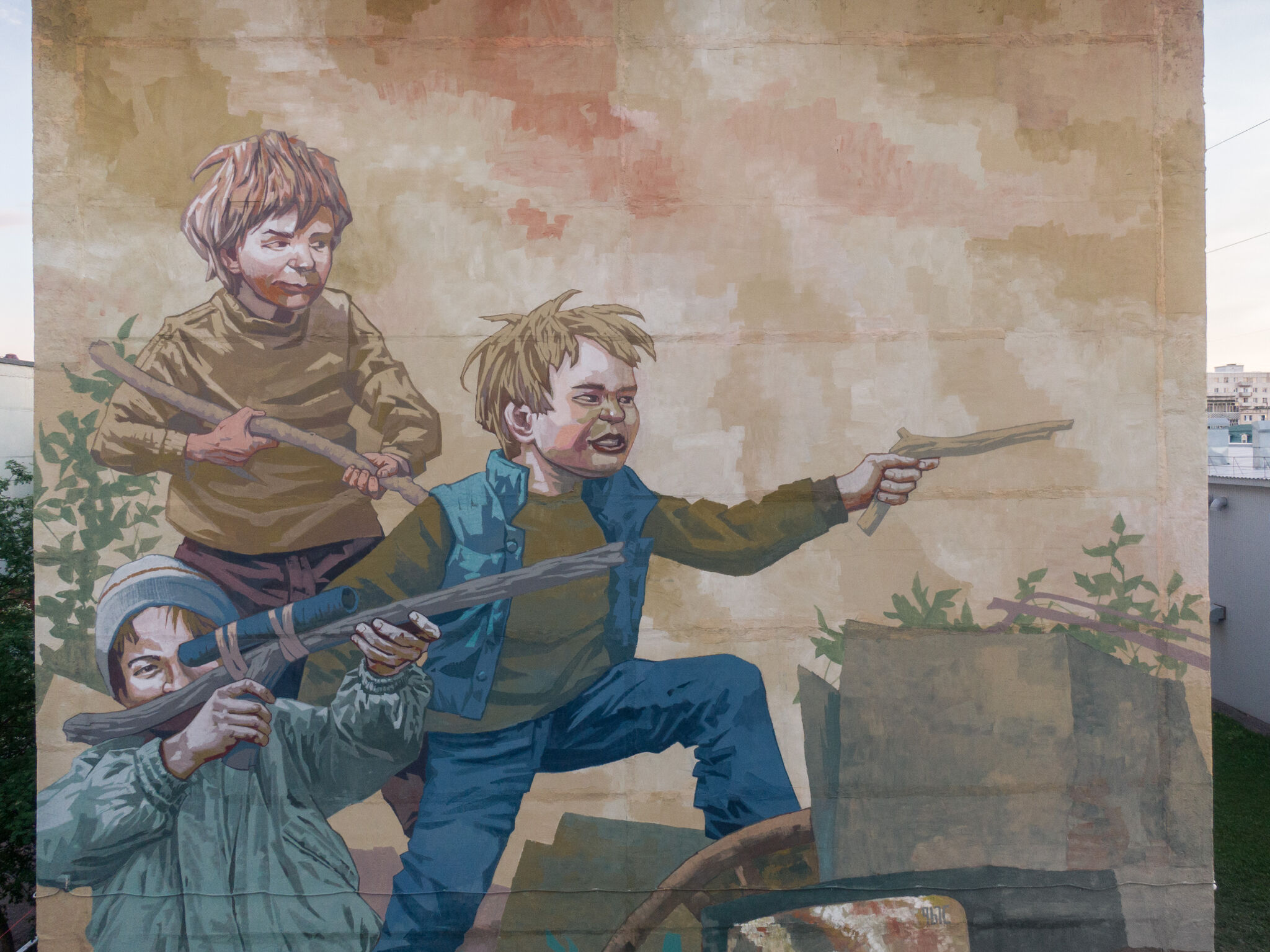 Rustam Qbic&mdash;Memorandum 2020 - Voinushka (Kids War Game) / Diptych by Rustam QBic (Kazan)