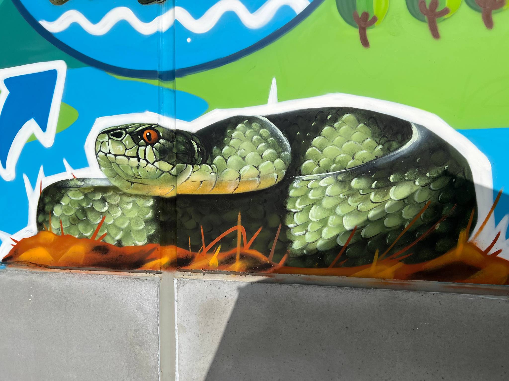Kato&mdash;Mural Biodiversidad Rivera de Guadaira