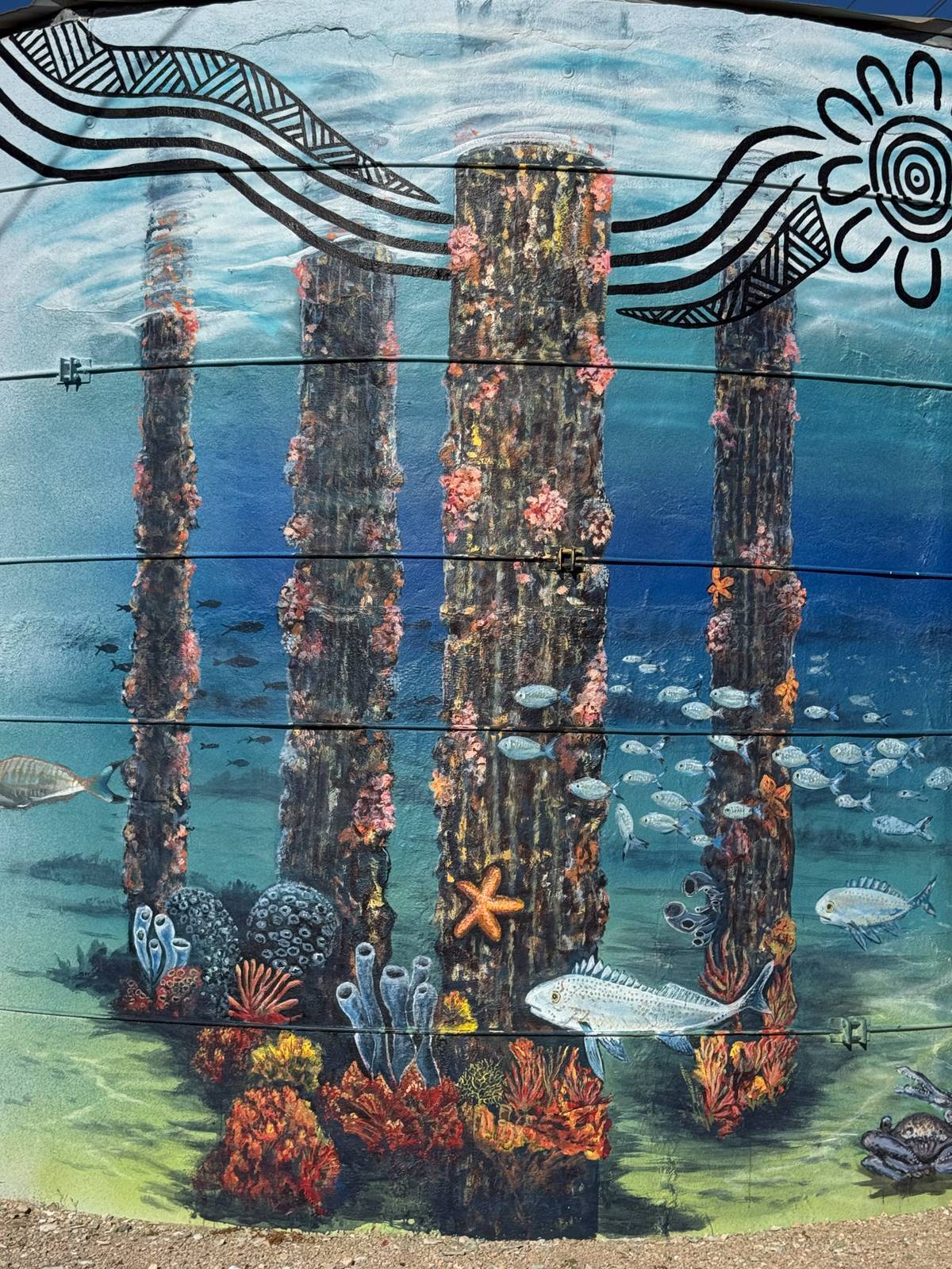 Jason Swales, Rachelle Plazeriano, Ngrakani Harley Hall, Stephen Renfrey&mdash;Warooka Water Tank Art