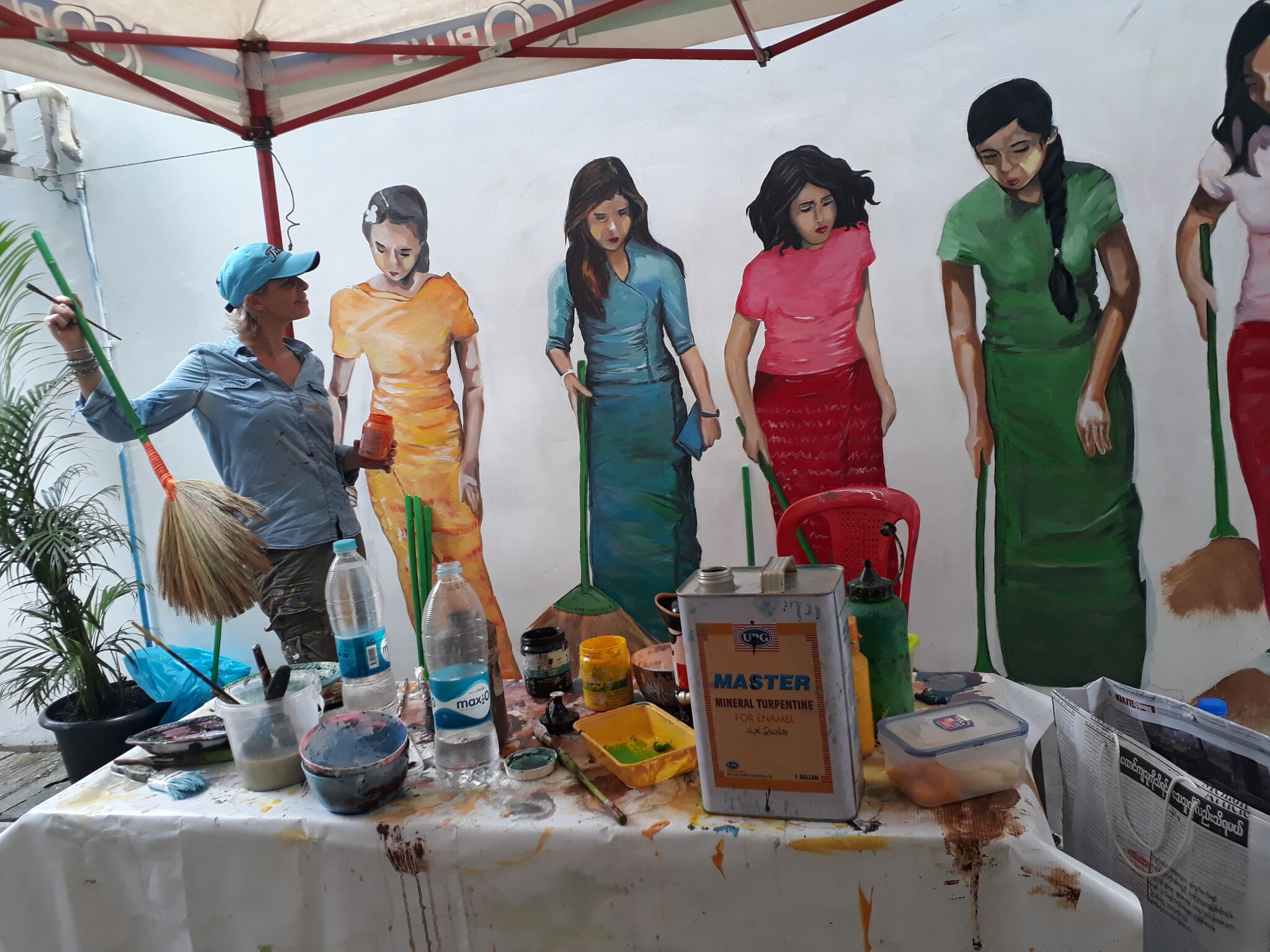 Delphine de Lorme&mdash;6 burmese with a broom