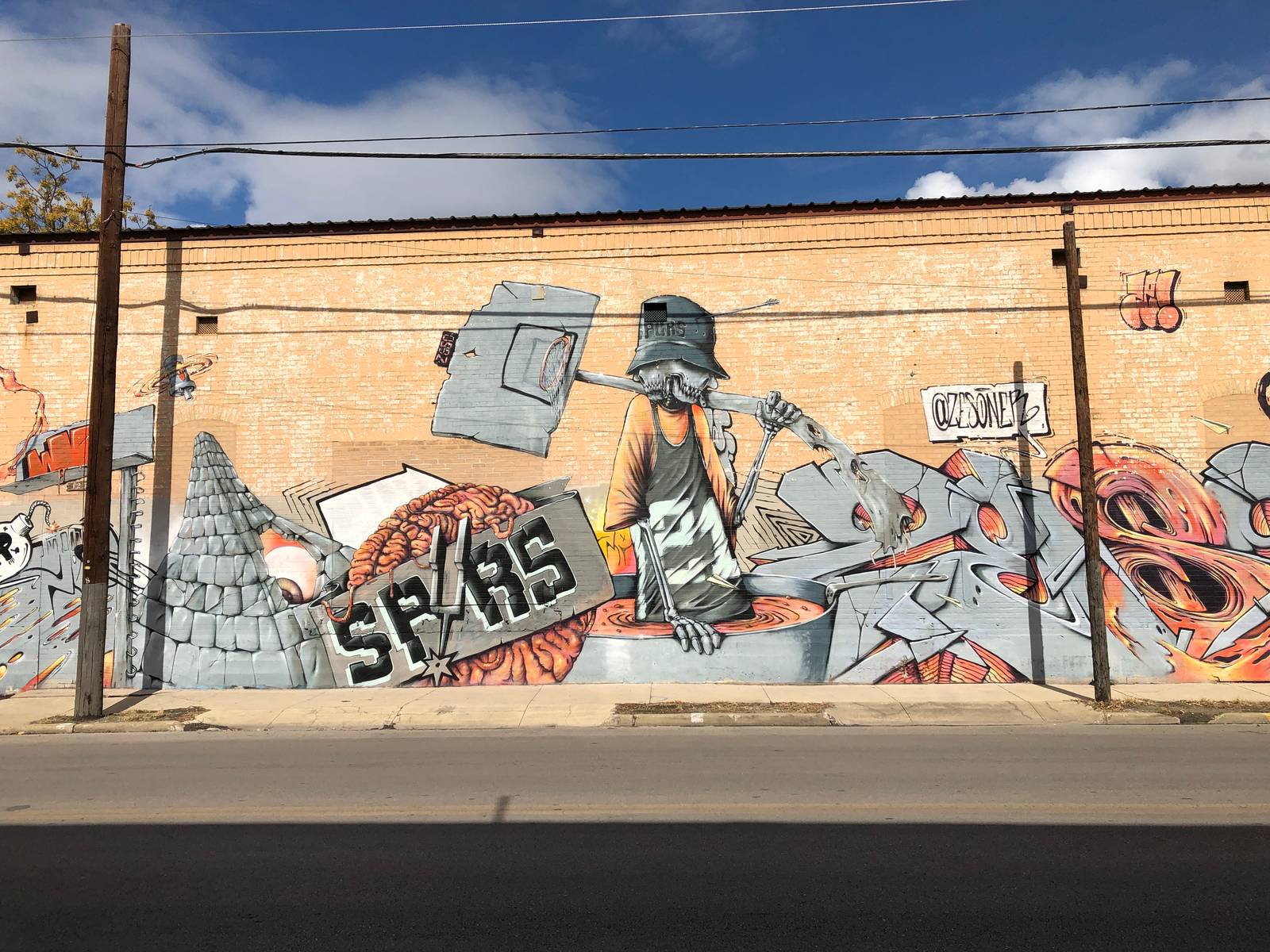 Zesoner&mdash;Mural dedicated to the San Antonio Spurs
