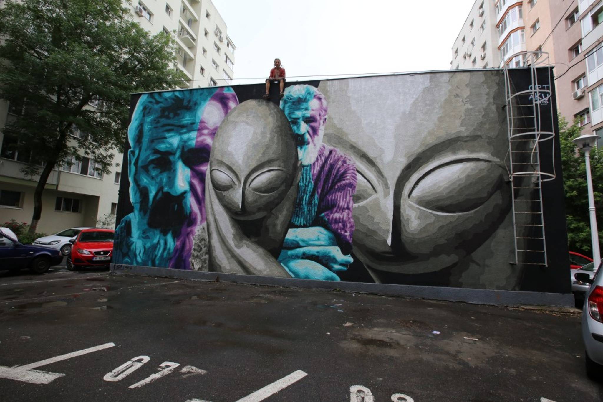 Ortaku, Luchian, OutlineStreetArt &mdash;Mademoiselle Pogány- Brancusi