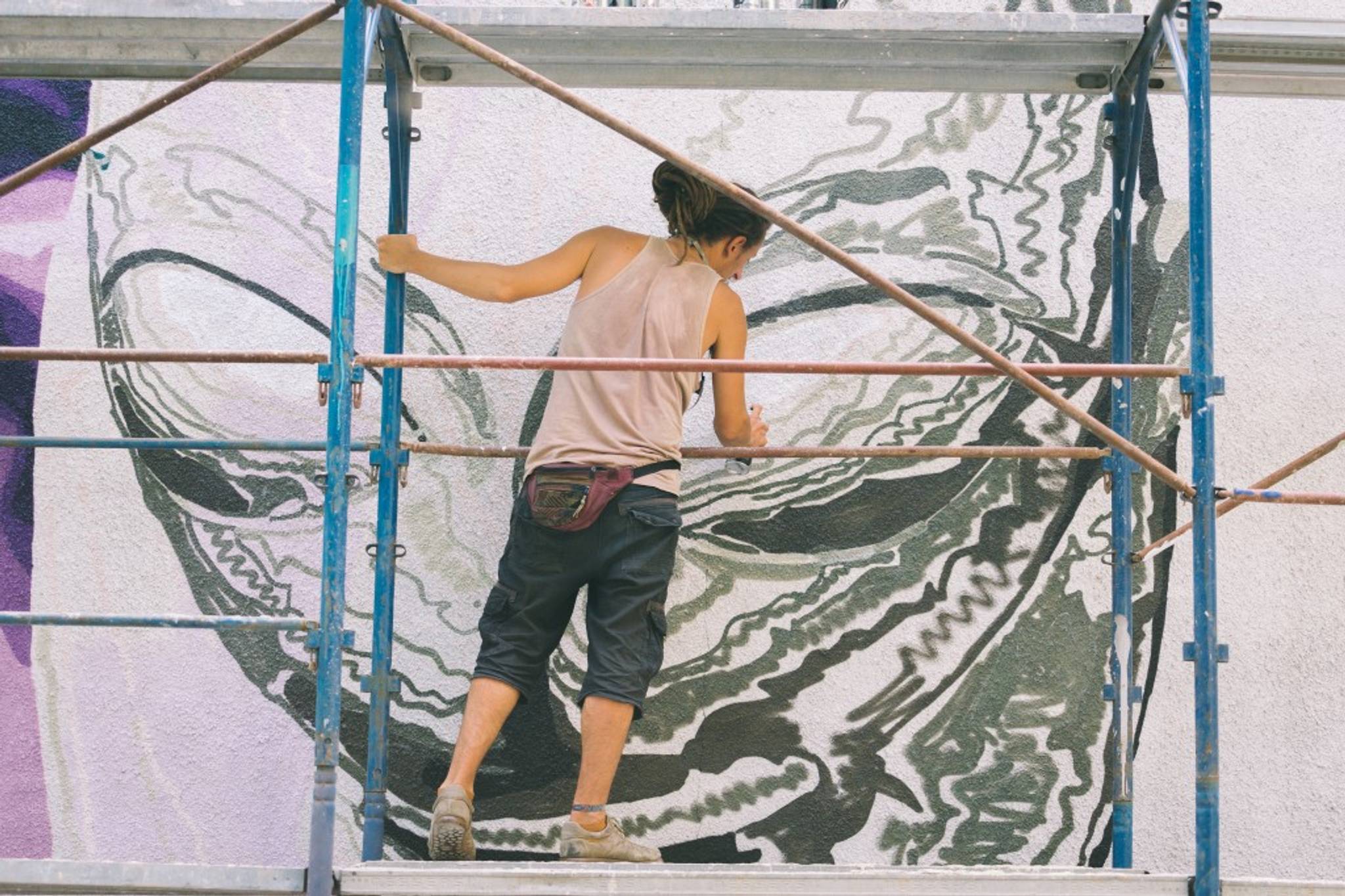 Ortaku, Luchian, OutlineStreetArt &mdash;Mademoiselle Pogány- Brancusi