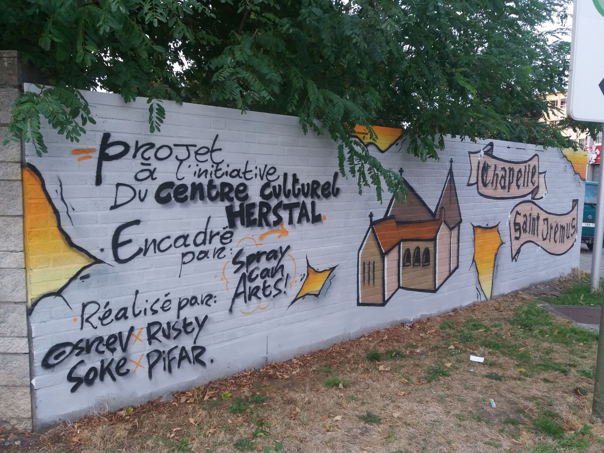 Soke - la cabane, les debrouillards&mdash;Herstal wall