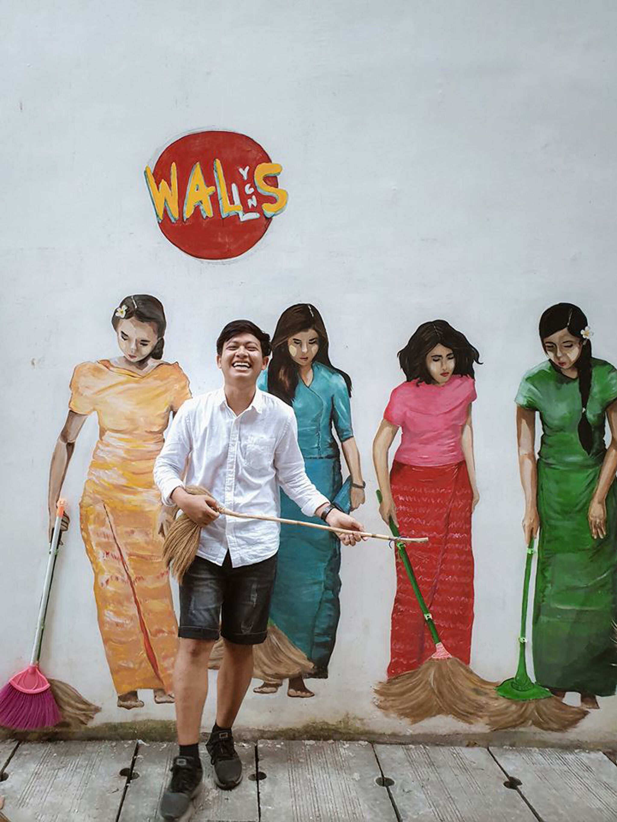 Delphine de Lorme&mdash;6 burmese with a broom