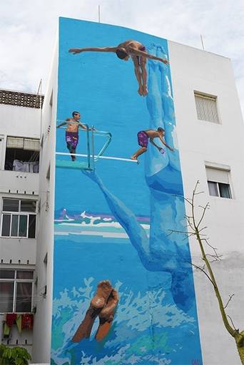 Jump in the blue
