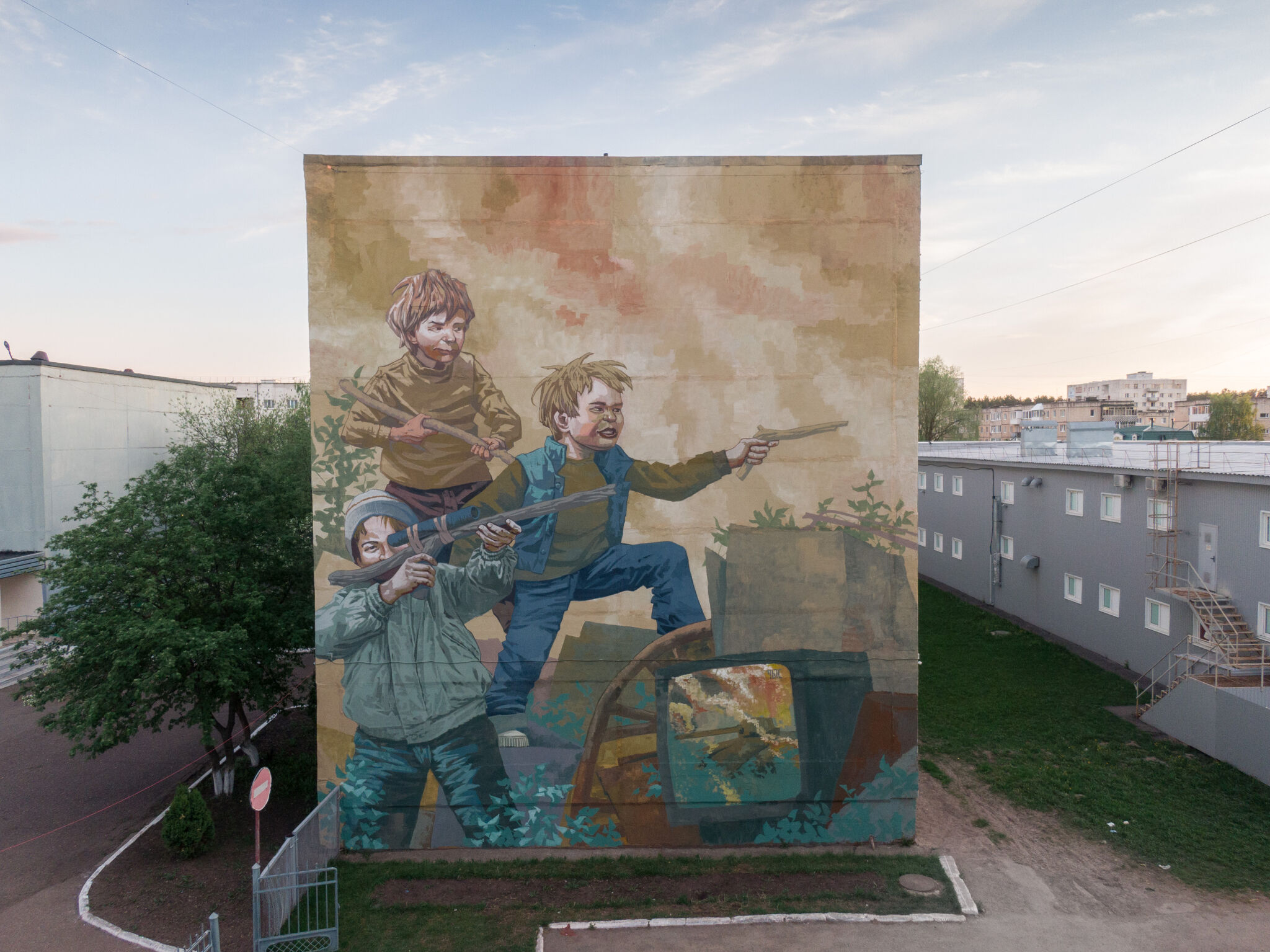 Rustam Qbic&mdash;Memorandum 2020 - Voinushka (Kids War Game) / Diptych by Rustam QBic (Kazan)