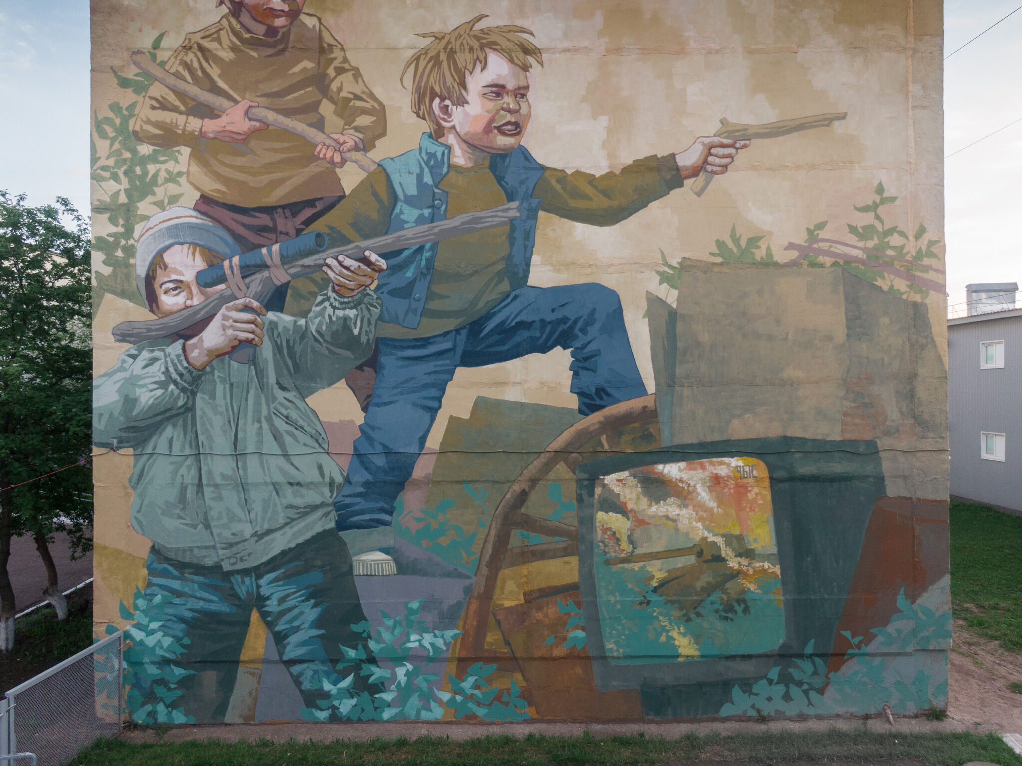 Rustam Qbic&mdash;Memorandum 2020 - Voinushka (Kids War Game) / Diptych by Rustam QBic (Kazan)