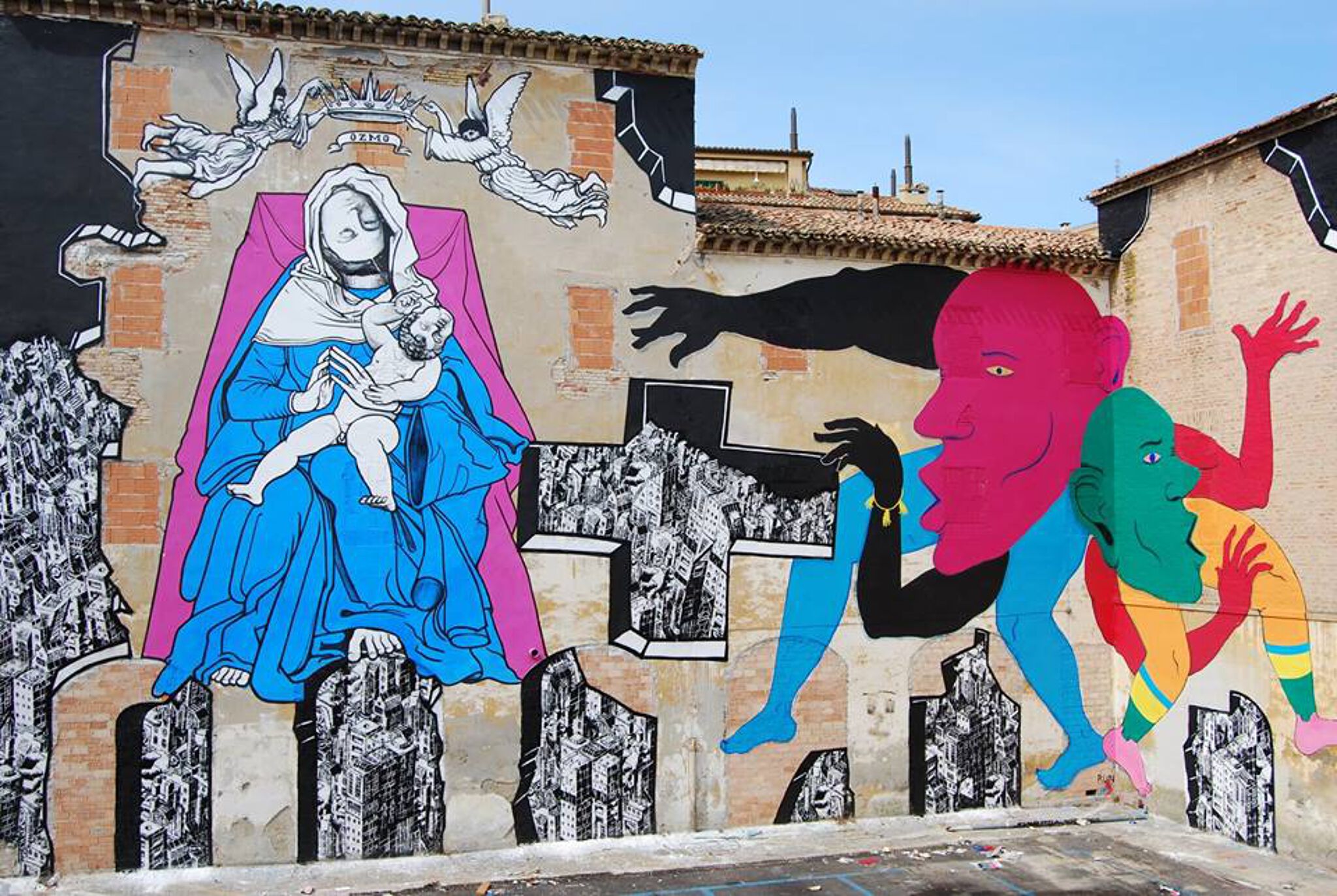 Ozmo, RUN, M-City&mdash;Holy Mother and Child with upside down heads