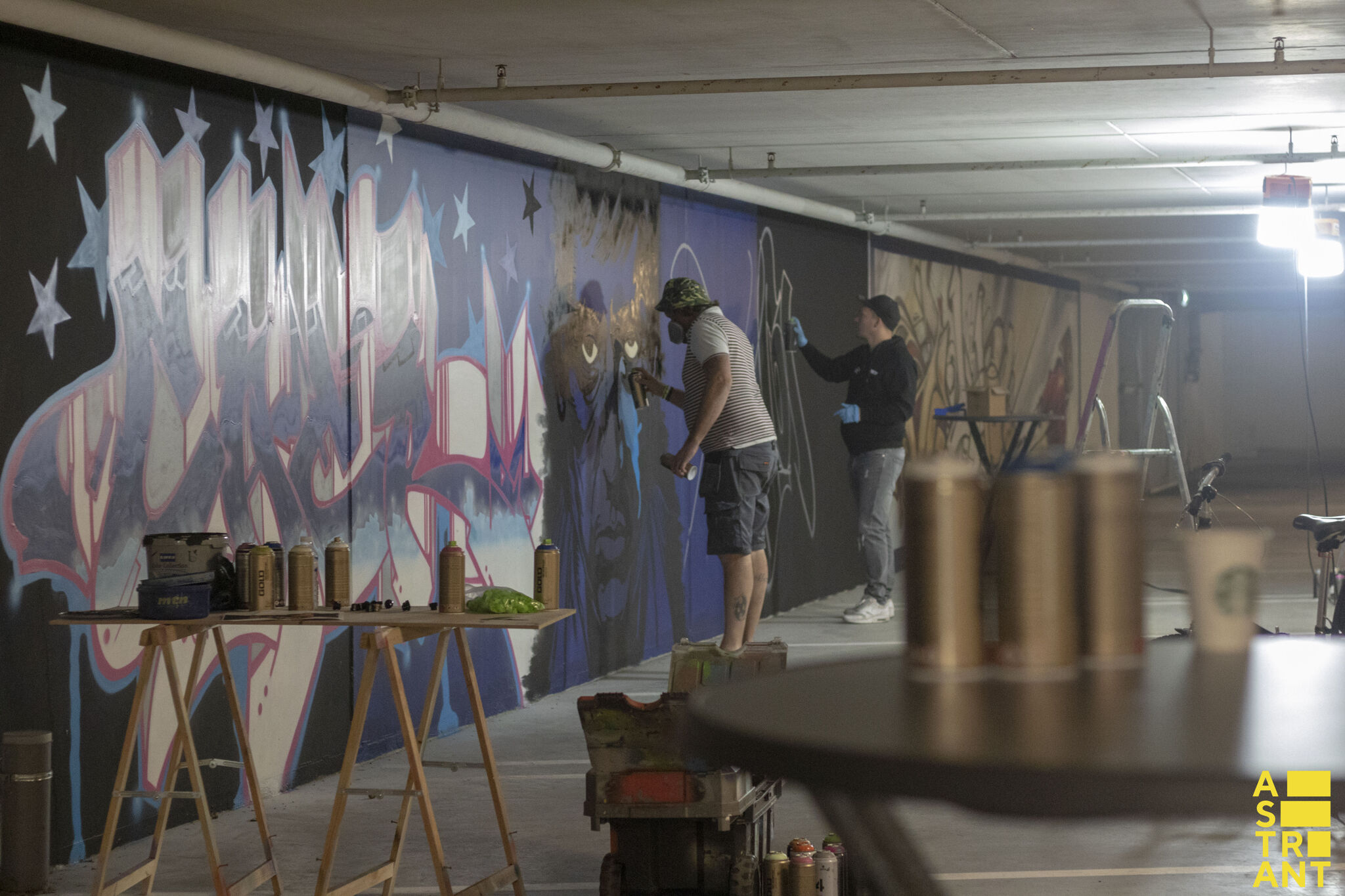RoosArt_Paintings, The Combi Killers, combo, Edo Rath, ENigMa, LilMel, Verfbrigade, Nol, DuelOne&mdash;Pathe  Parkeergarage