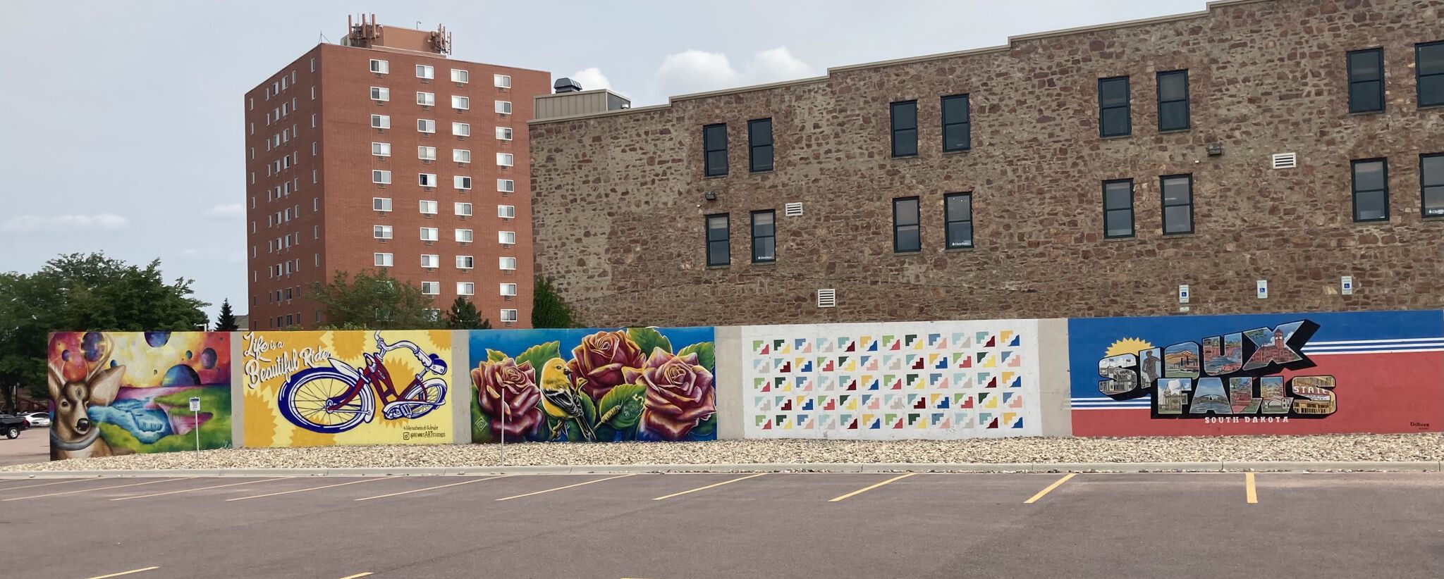 Zach DeBoer, Evan Richards, Robbie Jelsma, Chuck Bennis, Cat Evans&mdash;Sioux Falls, SD;  Rock and Water; Flower Mural; Life is a Beautiful Ride; Deer