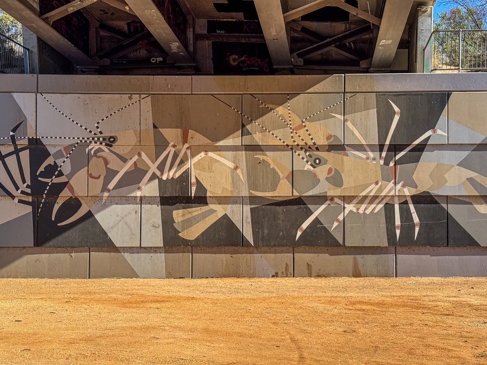 Garry Duncan, Shane Karpany, Jason Karpany, Elsie Summer&mdash;Berri Bridge Mural