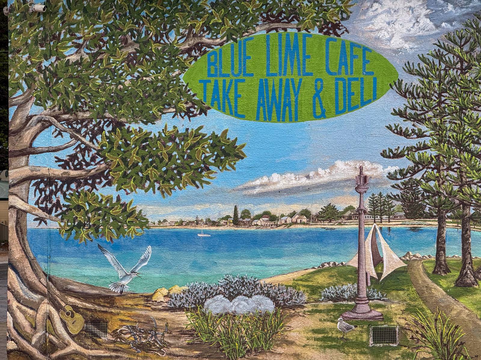 Anne Harris&mdash;Blue Lime Cafe Mural