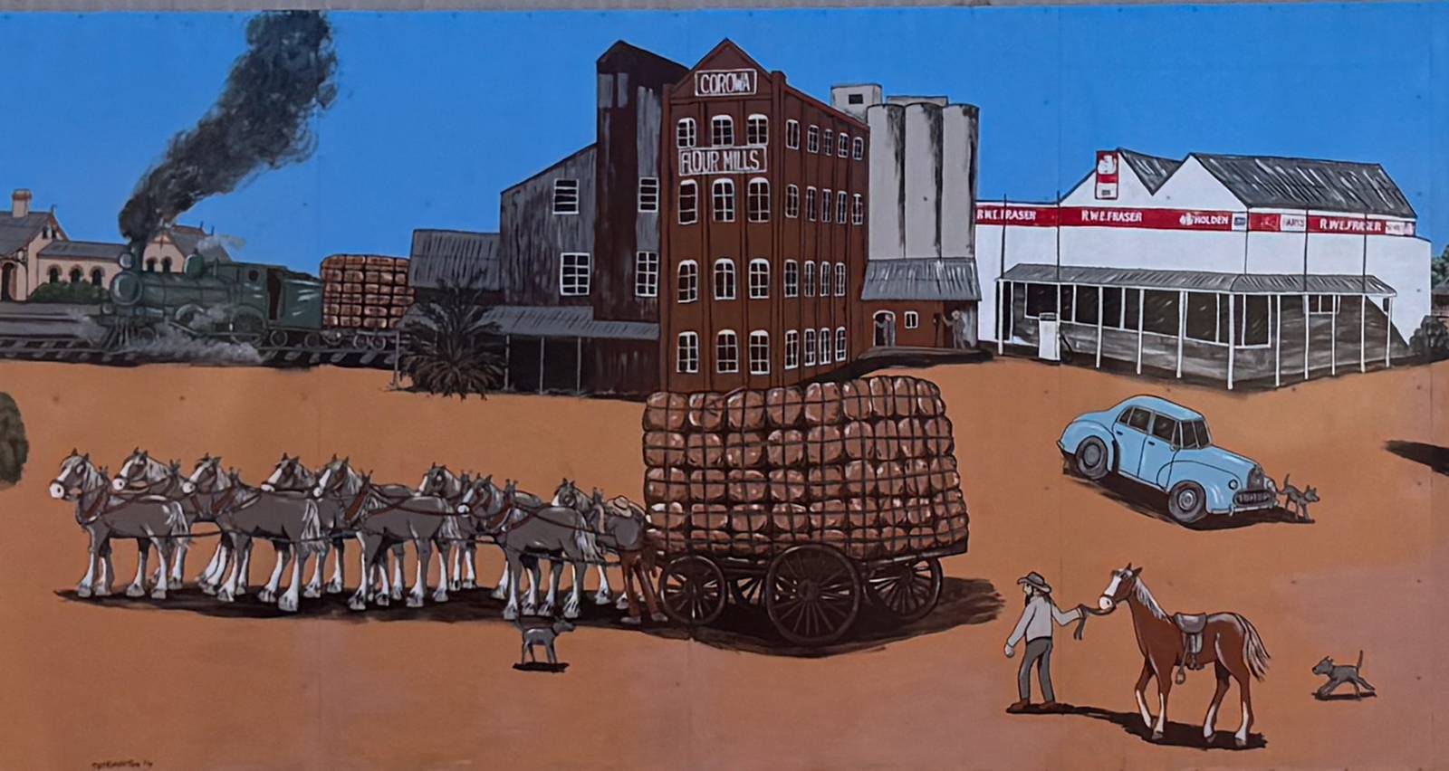 Dev Knighton&mdash;Corowa Museum Mural