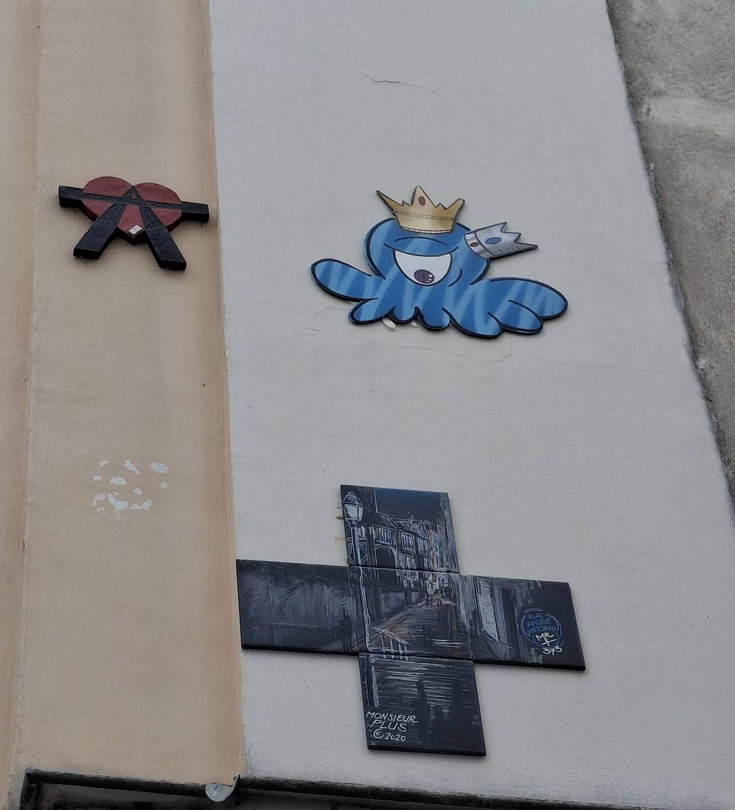 A2, GZUP_streetart, Monsieur Plus&mdash;King Octopus, A2, Cross