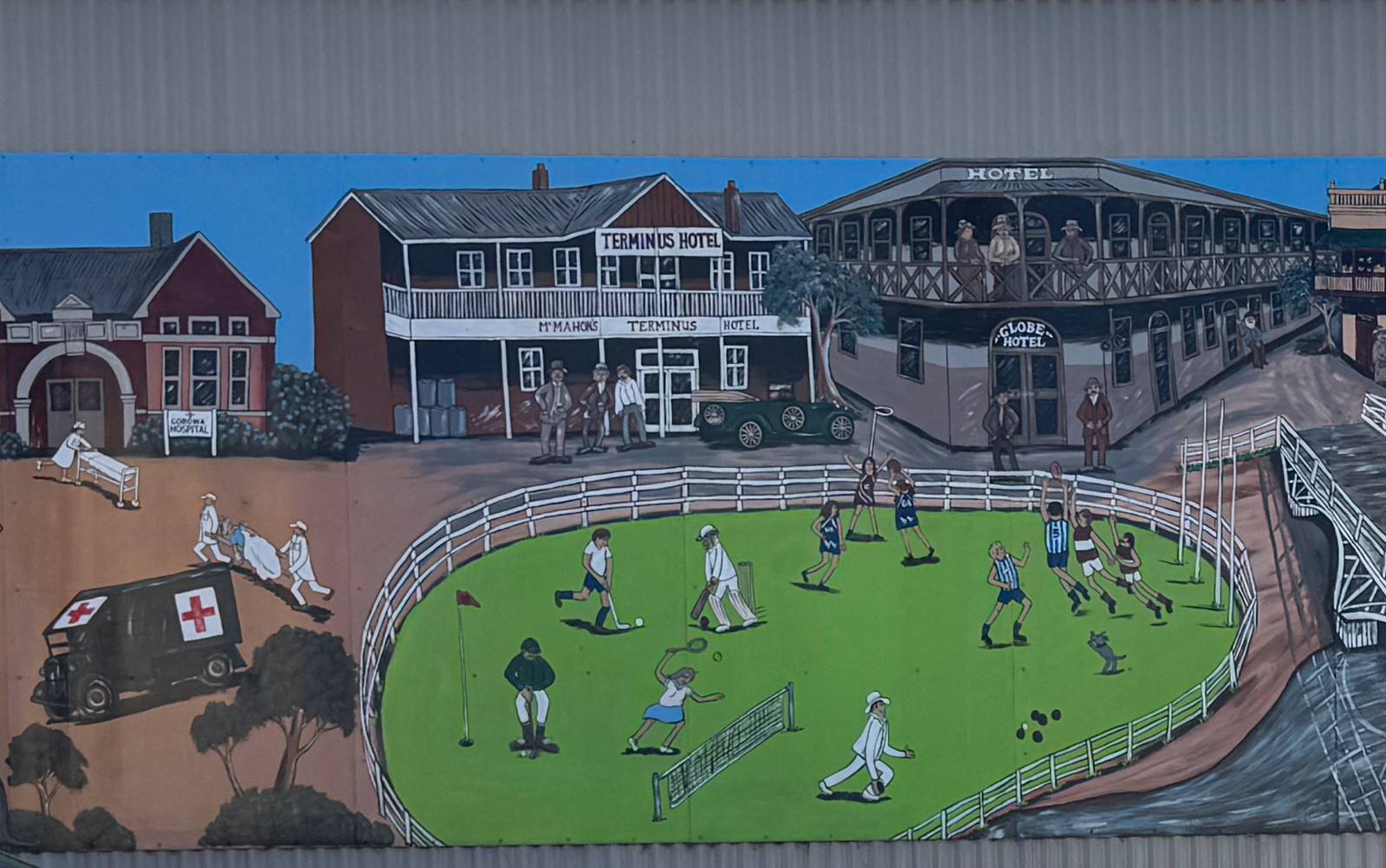 Dev Knighton&mdash;Corowa Museum Mural