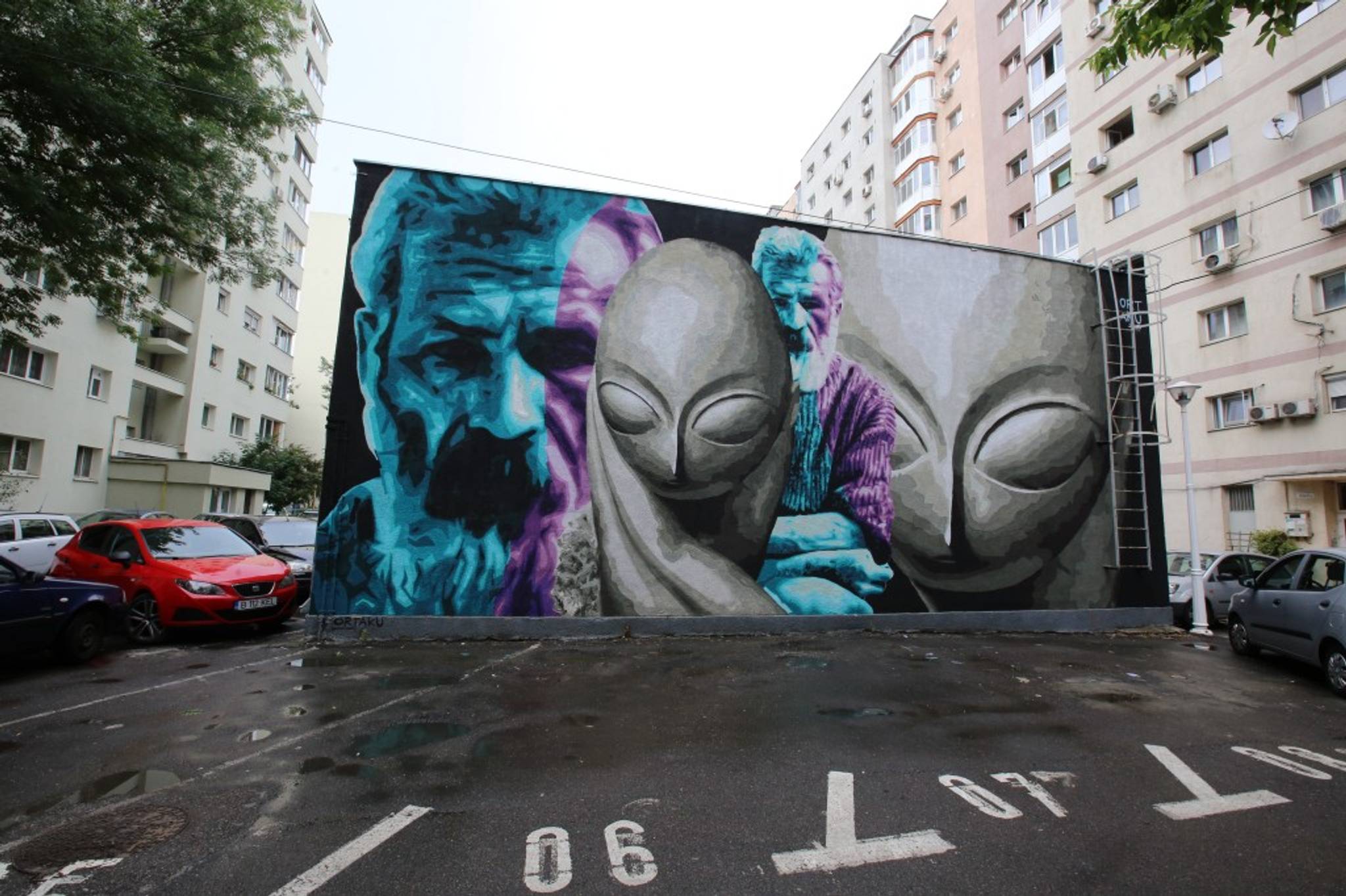 Ortaku, Luchian, OutlineStreetArt &mdash;Mademoiselle Pogány- Brancusi