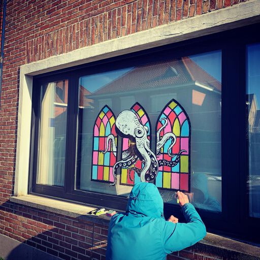 Octopus meets stained glass