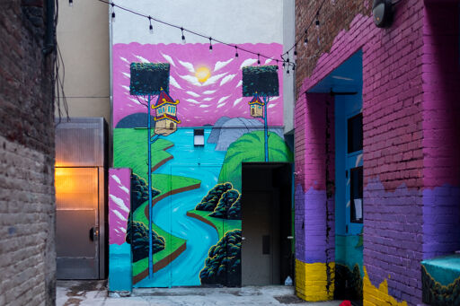 Golden Gate Bridge in an alley