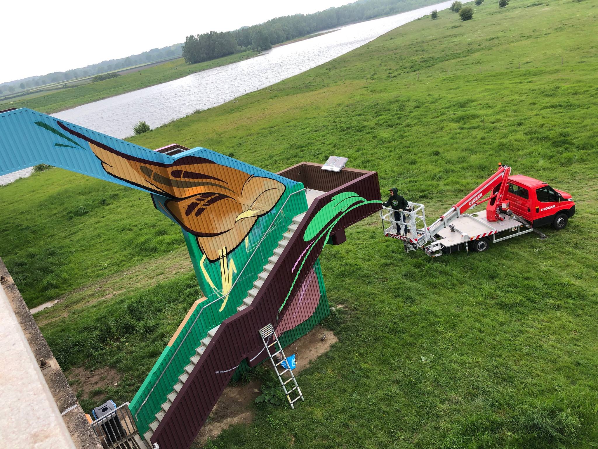 Danny Rumbl&mdash;Spoorbrugtrap Natuurpark Deventer IJsseloevers